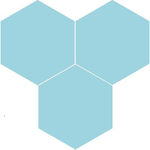 Mission Azul Caribe 8" Hexagon Encaustic Cement Tile - Avente Tile