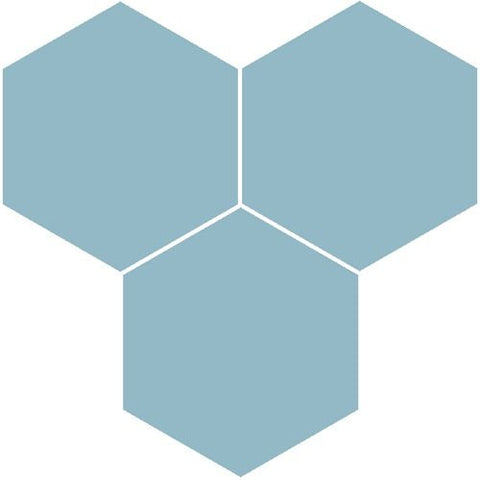 Mission Azul Morocco 8" Hexagon Encaustic Cement Tile - Avente Tile