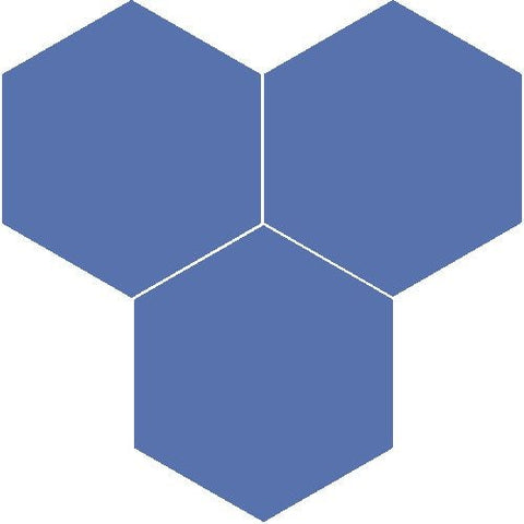 Mission Azul Rey 8" Hexagon Encaustic Cement Tile - Avente Tile