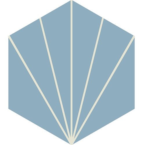 Mission Bakery Moroccan Blue 8" Hexagon Cement Tile - Avente Tile