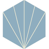 Mission Bakery Moroccan Blue 8" Hexagon Cement Tile - Avente Tile
