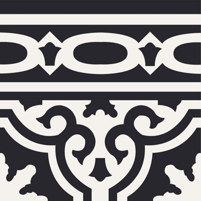 Mission Bocassio Classic Border 8"x8" Encaustic Cement Tile - Avente Tile