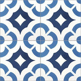 Mission Calista Blue 8"x8" Encaustic Cement Tile - Avente Tile