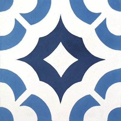 Mission Calista Blue 8"x8" Encaustic Cement Tile - Avente Tile