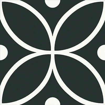 Mission Carmen Black 8"x8" Encaustic Cement Tile - Avente Tile