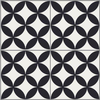 Mission Circles C 8"x8" Encaustic Cement Tile - Avente Tile