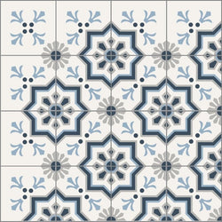Mission Delicado 06 Border 8"x8" Encaustic Cement Tile - Avente Tile