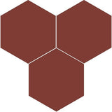 Mission D'Hanis Red 8" Hexagon Encaustic Cement Tile - Avente Tile