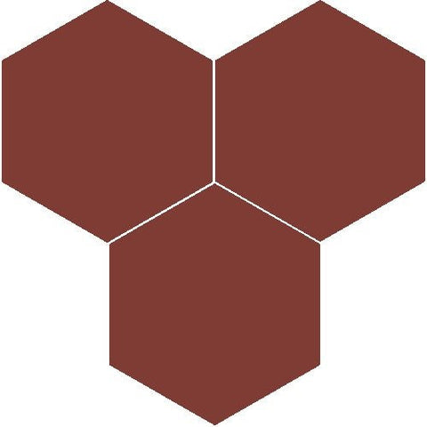 Mission D'Hanis Red 8" Hexagon Encaustic Cement Tile - Avente Tile