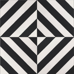 Mission Diagonal Stripes Classic 8"x8" Encaustic Cement Tile - Avente Tile