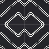 Mission Frequency Black 8"x8" Encaustic Cement Tile - Avente Tile