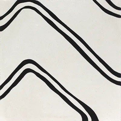 Mission Frequency White 8"x8" Encaustic Cement Tile - Avente Tile