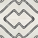 Mission Frequency White 8"x8" Encaustic Cement Tile - Avente Tile