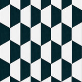 Mission Half - and - Half Black and White 8" Hexagon Cement Tile - Avente Tile