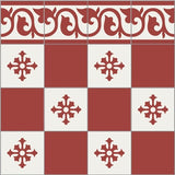 Mission Isabella Rouge 8"x8" Encaustic Cement Tile - Avente Tile