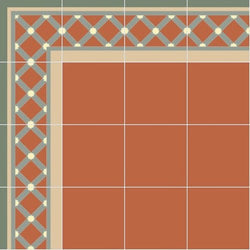 Mission Lattice Border Encaustic Cement Tile 8"x8" Orlando Colorway - Avente Tile