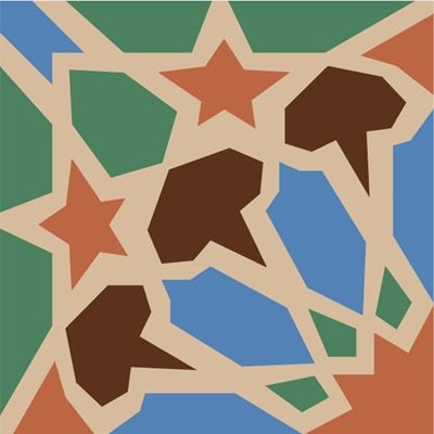 Mission Nasrid A 8"x8" Encaustic Cement Tile - Avente Tile