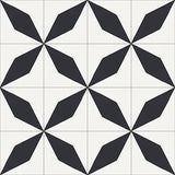Mission Rhomboid Star Black 8"x8" Encaustic Cement Tile - Avente Tile