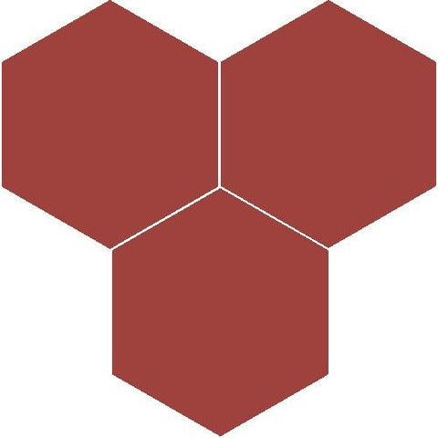 Mission Rojo Palo Alto 8" Hexagon Encaustic Cement Tile - Avente Tile