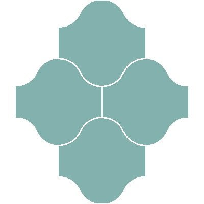 Mission San Felipe Aqua 10"x10" Encaustic Cement Tile - Avente Tile