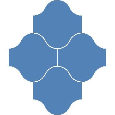 Mission San Felipe Blue Fonce 10"x10" Encaustic Cement Tile - Avente Tile