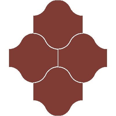 Mission San Felipe D'Hanis Red 10"x10" Encaustic Cement Tile - Avente Tile