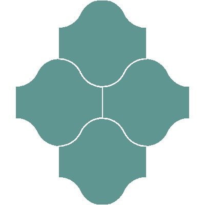 Mission San Felipe Florida Aqua 10"x10" Encaustic Cement Tile - Avente Tile