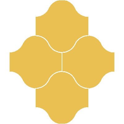 Mission San Felipe Gold 10"x10" Encaustic Cement Tile - Avente Tile