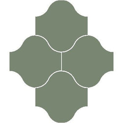 Mission San Felipe Green 10"x10" Encaustic Cement Tile - Avente Tile