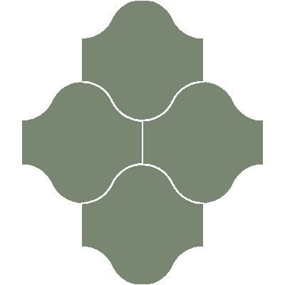 Mission San Felipe Green 10"x10" Encaustic Cement Tile - Avente Tile