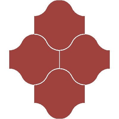Mission San Felipe Rojo Palo Alto 10"x10" Encaustic Cement Tile - Avente Tile