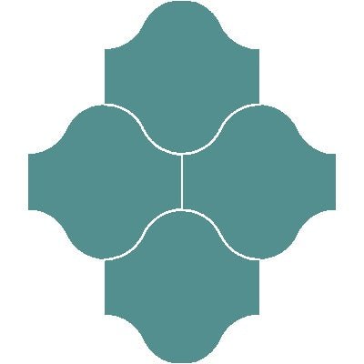 Mission San Felipe Turquoise 10"x10" Encaustic Cement Tile - Avente Tile