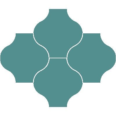 Mission San Felipe Turquoise 8"x8" Encaustic Cement Tile - Avente Tile
