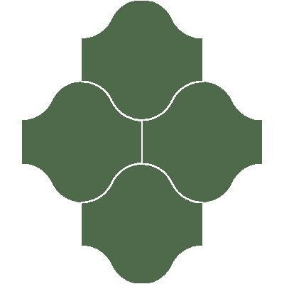 Mission San Felipe Verde Canada 10"x10" Encaustic Cement Tile - Avente Tile
