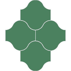 Mission San Felipe Vert Fonce 10"x10" Encaustic Cement Tile - Avente Tile