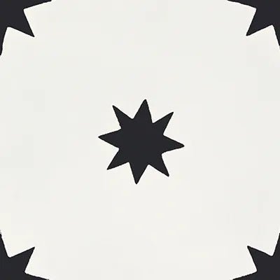 Mission Starry Night White 8"x8" Encaustic Cement Tile - Avente Tile