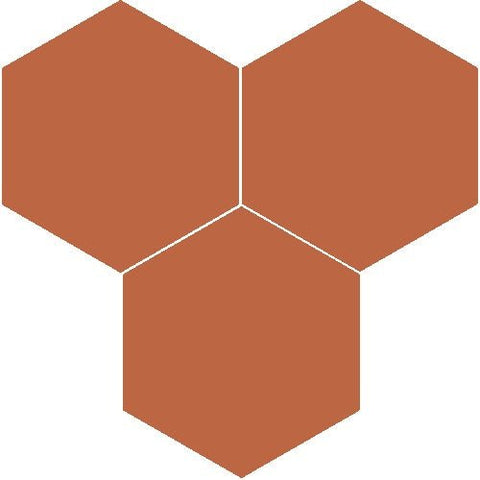 Mission Terracotta 8" Hexagon Encaustic Cement Tile - Avente Tile