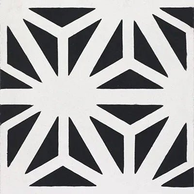 Mission Tunis Black 8"x8" Encaustic Cement Tile - Avente Tile