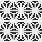 Mission Tunis Black 8"x8" Encaustic Cement Tile - Avente Tile