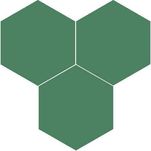 Mission Vert Fonce 8" Hexagon Encaustic Cement Tile - Avente Tile