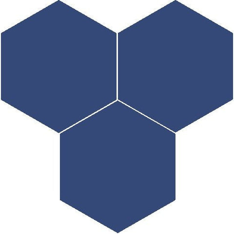 Mission Weathley Blue 8" Hexagon Encaustic Cement Tile - Avente Tile