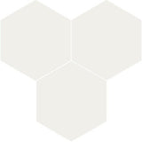 Mission White 8" Hexagon Encaustic Cement Tile - Avente Tile