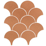 4" Conche or Fish Scale Tiles - Beechnut