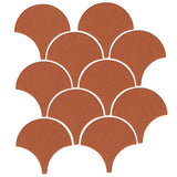 4" Conche or Fish Scale Tiles Chocolate Matte