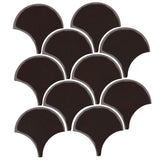 4 Conche or Fish Scale Tiles Classic black