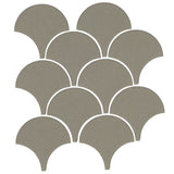 4" Conche or Fish Scale Tiles Pewter Matte
