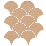 4" Conche or Fish Scale Tiles Sandstone Matte