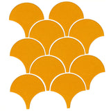 4" Conche or Fish Scale Tiles Valencia Orange