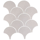 4" Conche or Fish Scale Tiles White