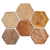 Arabesque 6" x 6" Hexagon Creme Fraiche Rustic Cement Tile
